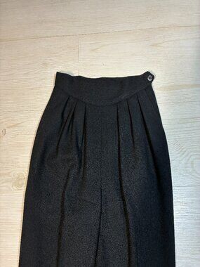 VTG Evan Picone 100% Wool Pleated Trousers High Waist Black ILGWU Size 4